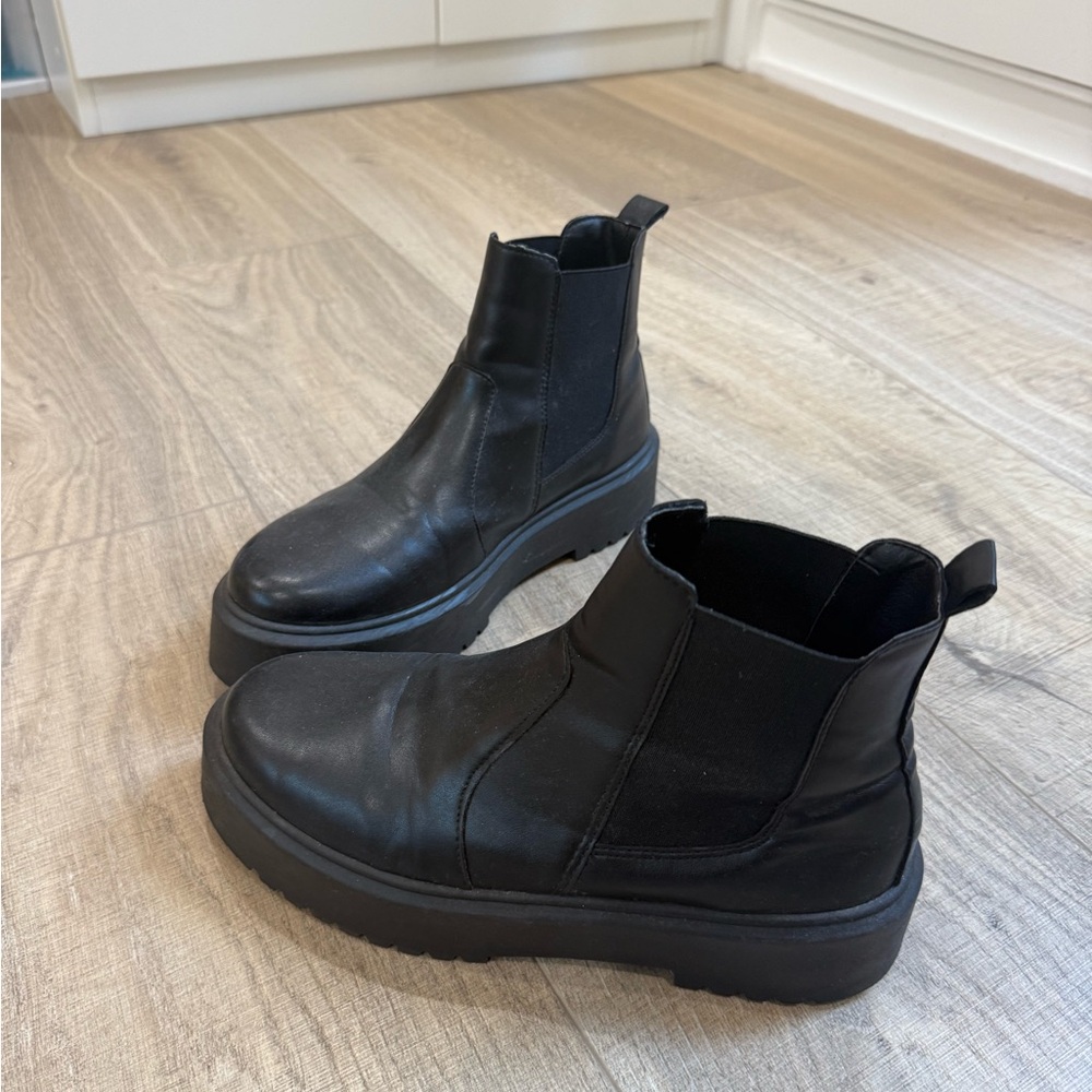 ASOS Black Platform Chelsea Ankle Boots